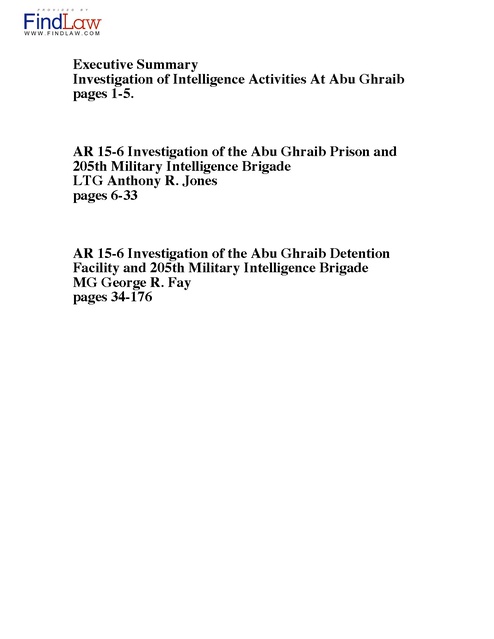 Army Report on Iraqi Prison Torture