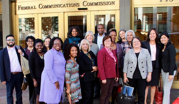 HRDC Prison Phone Justice Coordinator Carrie Wilkinson with activists in D.C.