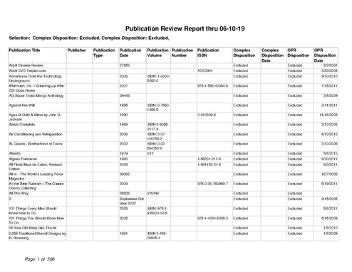 - Excluded thru 06-10-19 Legal News