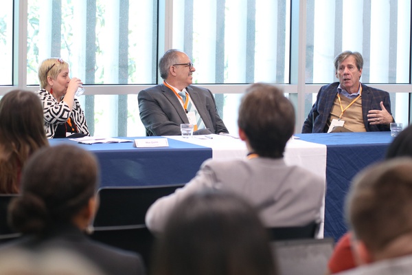 Paul Wright speaking with students at the 2020 Future of Florida Summit in February 2020