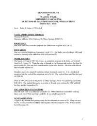 deposition outline ftp cca wiker lujan wa 2005